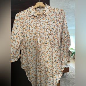 Lost + Wander Nordstrom Button-Down Floral Blouse, Sz M